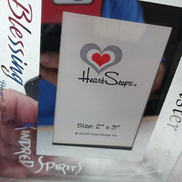 Glass Frame Heart Steps 2005 Secret Pal Sister Kindred Spirits Blessing 4"x5" - Picture 7 of 9